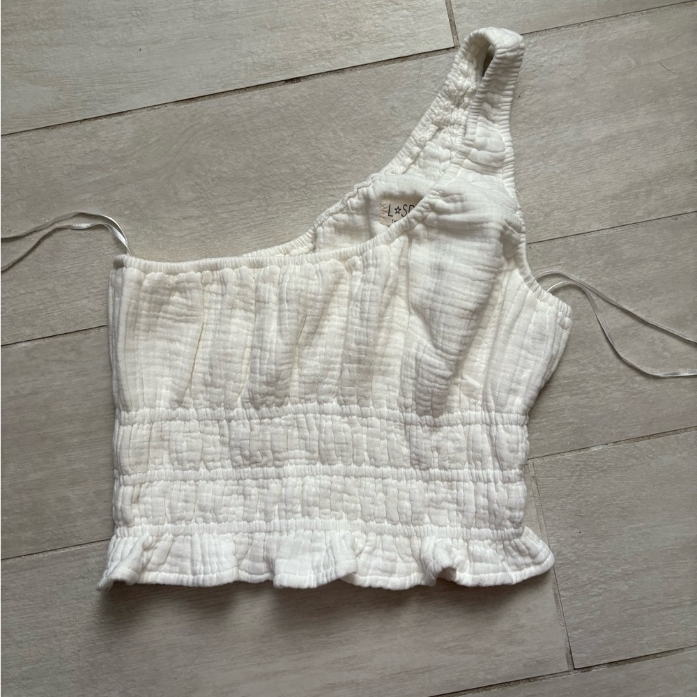 L*Space One-Shoulder Crop Top